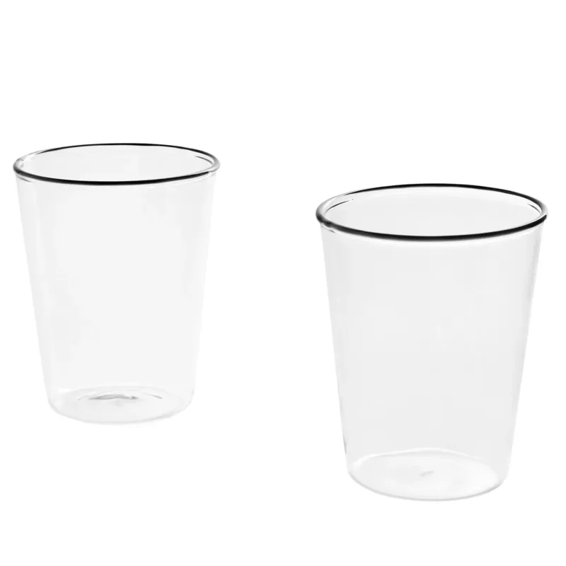 Glas svart kant, 2 st Erbjudandepris