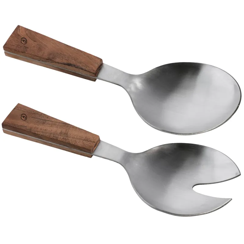 Begränsat antal Salladsbestick 18 × 6,5 cm, rostfritt stål/akaciaträ