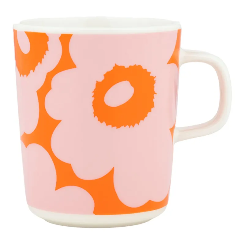 Unikko mugg 2,5 dl, vit/rosa/orange Bästa pris