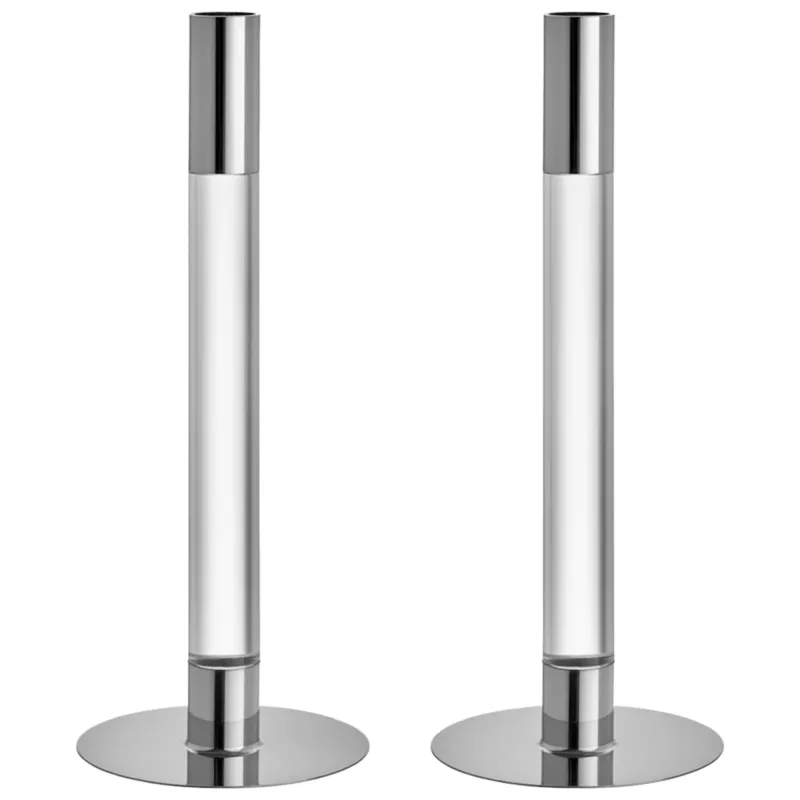 Lumiere Ljusstake 26,5 cm 2-pack, silver/glas Begränsat erbjudande