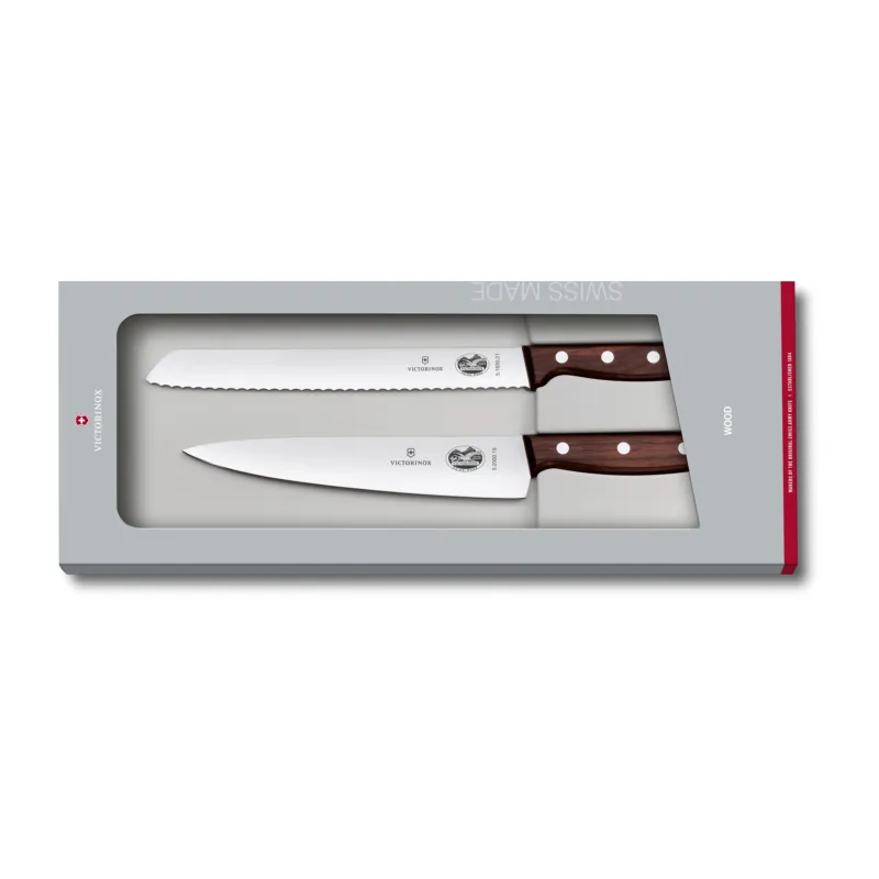 Begränsat antal Wood knivset brödkniv & kockkniv Rostfritt stål-lönn