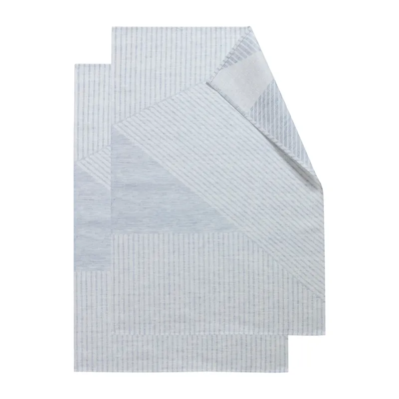 Stripes kökshandduk 47x70 cm 2-pack Blå-vit Erbjudande