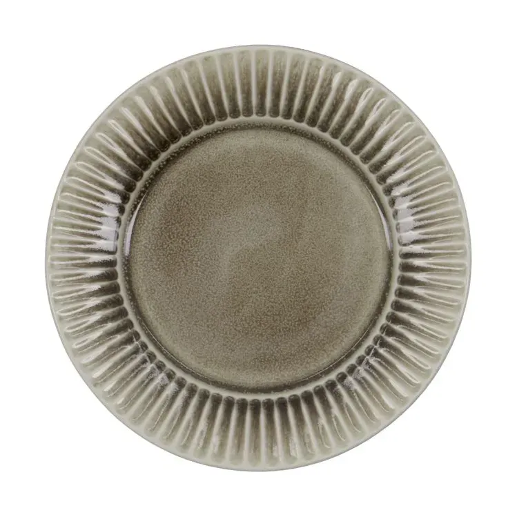 Bästa pris Pleat frukosttallrik Ø22 cm Grå-brun