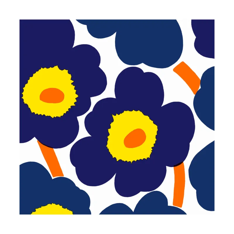 Unikko servett 33x33 cm 20-pack Blue-Yellow Sista chansen
