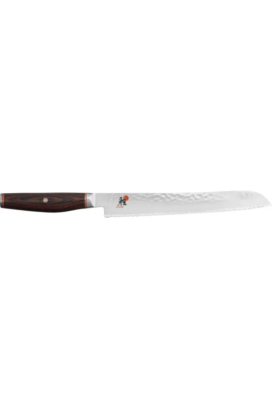 Beställ nu Miyabi 6000MCT Japansk brödkniv 23cm hamrat blad + Pakka-handtag