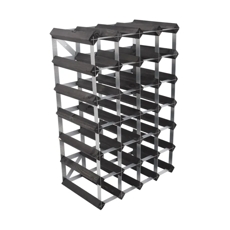 The Swedish Wine Rack Factory vinställ monterat 30 flaskor-svart furu Outlet